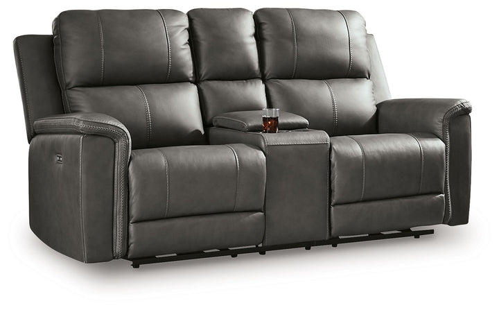 Bleckley - Power Reclining Loveseat With Console / Adjustable Headrest - Anchor by Ashley Furniture product image