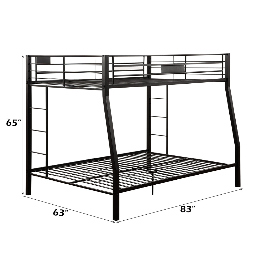 Limbra Full XL/Queen Bunk Bed in Sandy Black - dimensions