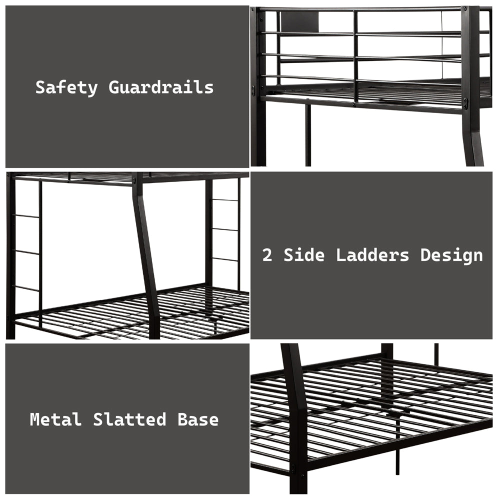 Limbra Full XL/Queen Bunk Bed in Sandy Black - features