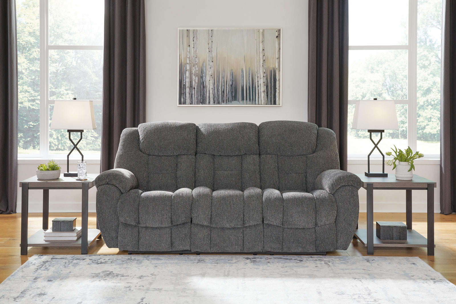 Foreside Reclining Sofa - Dark Gray (2)