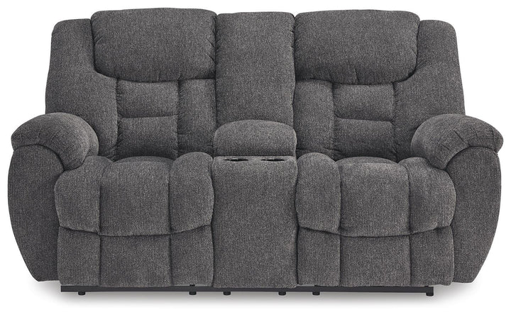 Foreside Reclining Loveseat with Console - Dark Gray (4)
