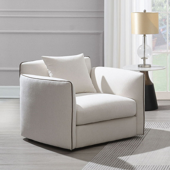ACME Furniture Yolanda Chair With Pillow Beige Chenille