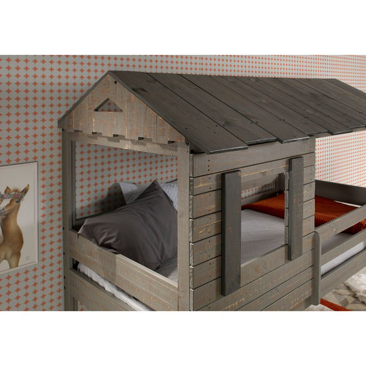 Darlene Twin Twin Bunk Bed in Rustic Gray