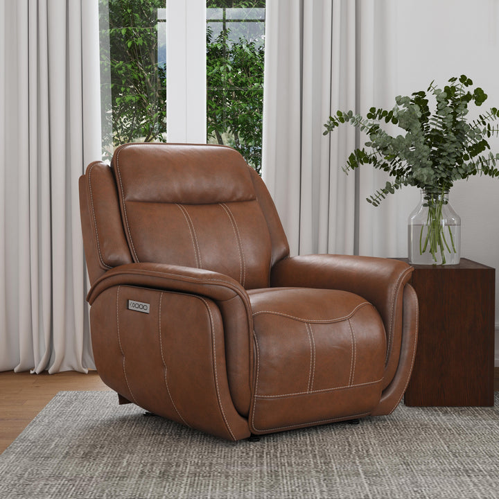 Swift Power Recliner With Power Headrest &amp; Lumbar Hazelnut
