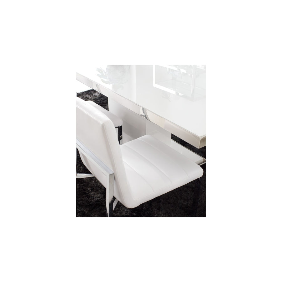 Modus Furniture Amalfi Metal Back Chair in White Leather