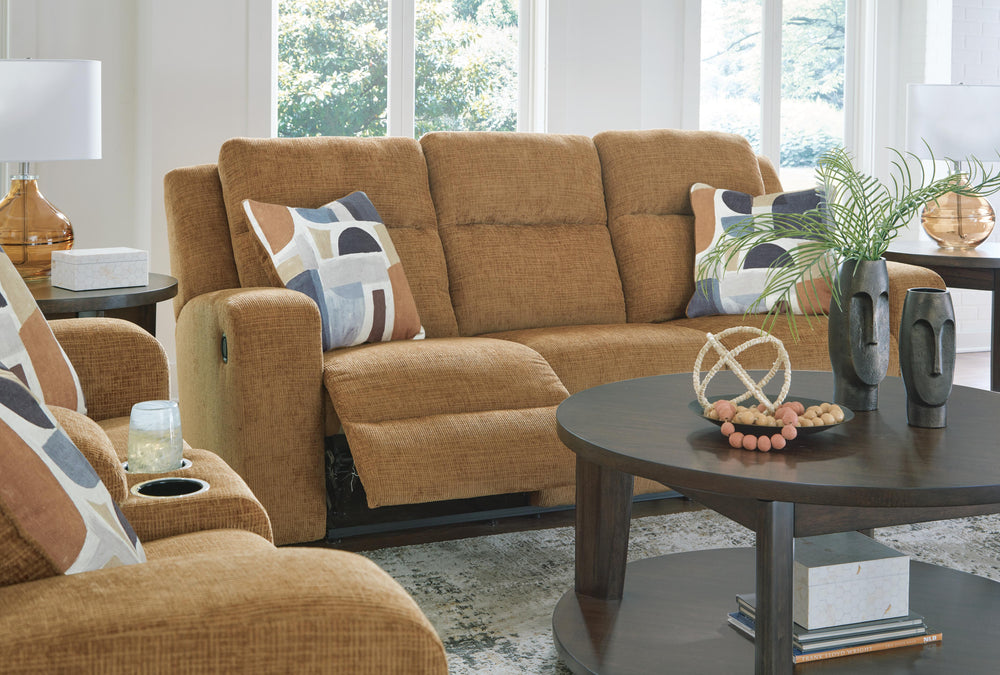 Kanlow Reclining Sofa - Light Brown (7)