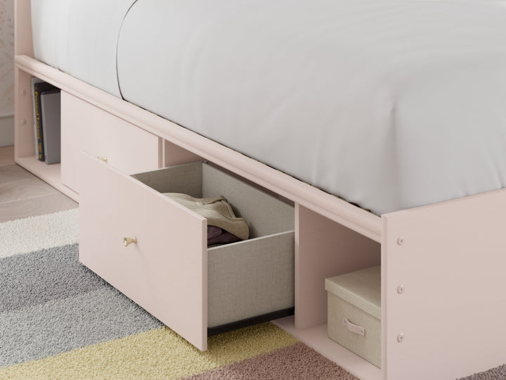Wistenpine - Twin Upholstered Panel Bed With Side Storage - Blush by Ashley Furniture product image
