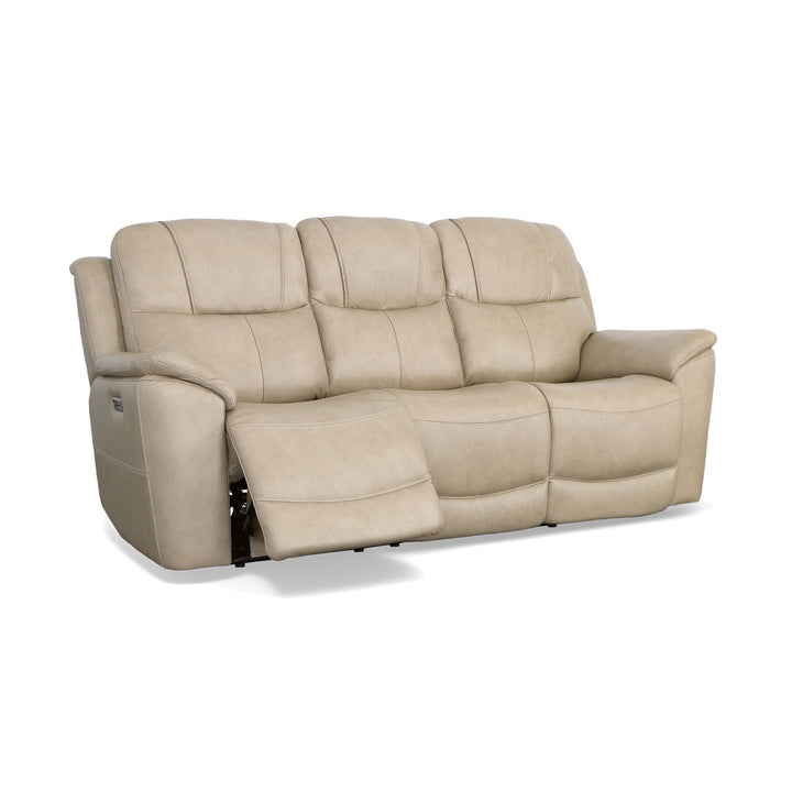 Flexsteel 1783-62PH-63301 Crew  Power Reclining Sofa With Power Headrests & Lumbar  Pebble