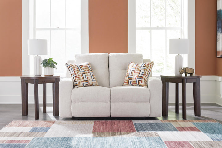Danum Reclining Loveseat - White (2)