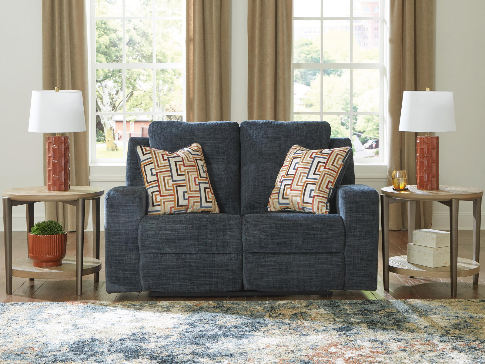 Danum Reclining Loveseat - Blue (2)