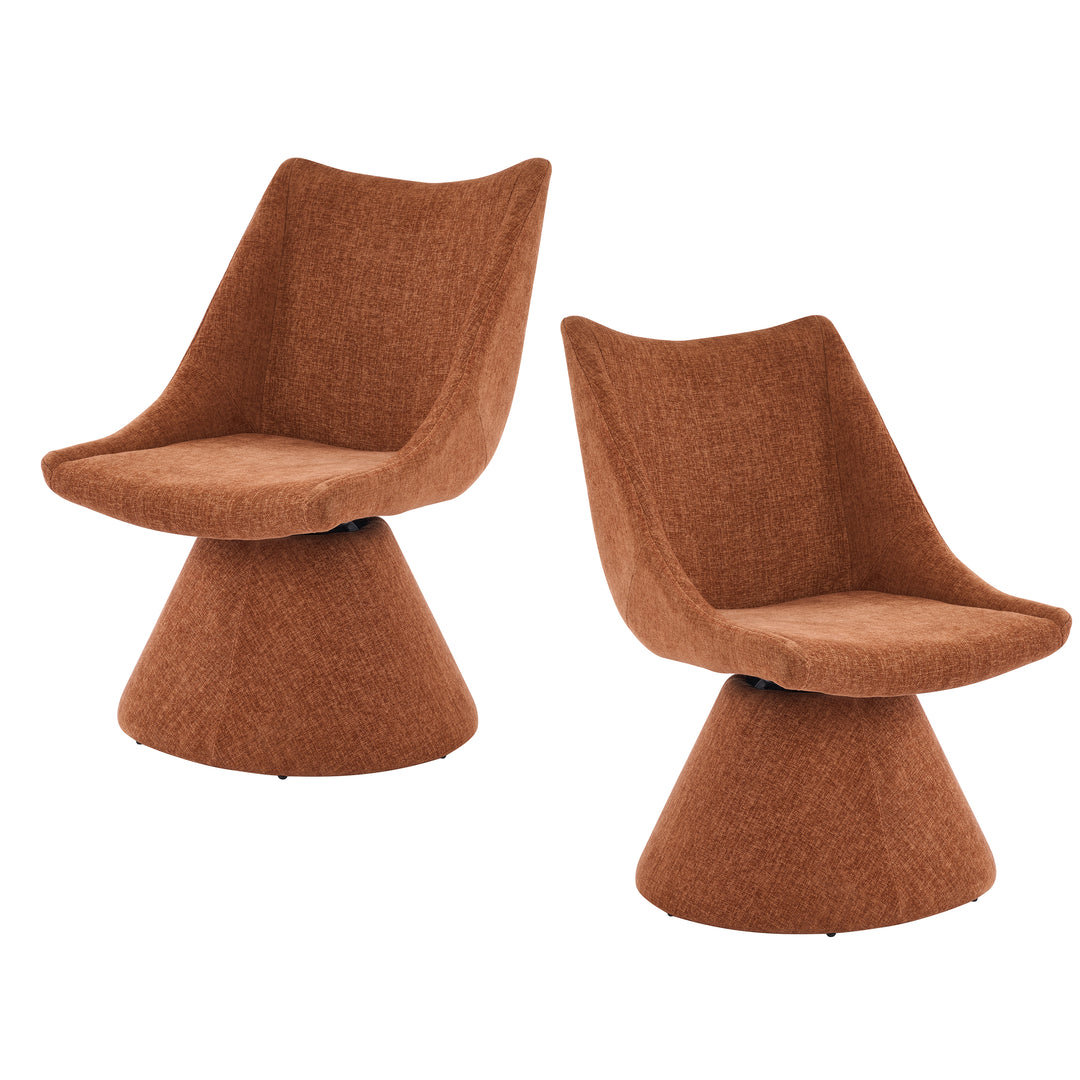 180° Swivel Dining Chair – Brown (Set of 2)