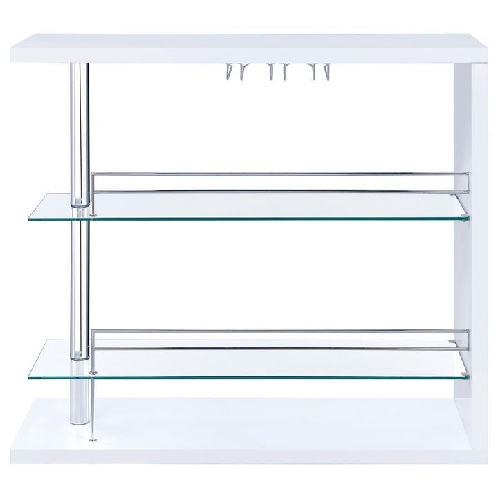 Prescott - Rectangular Home Bar Table - White High Gloss