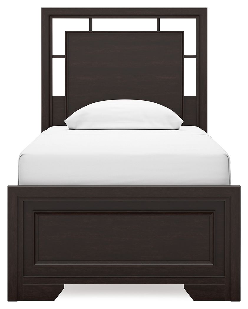 Covetown - Twin Panel Bed - Dark Brown by Ashley Furniture product image
