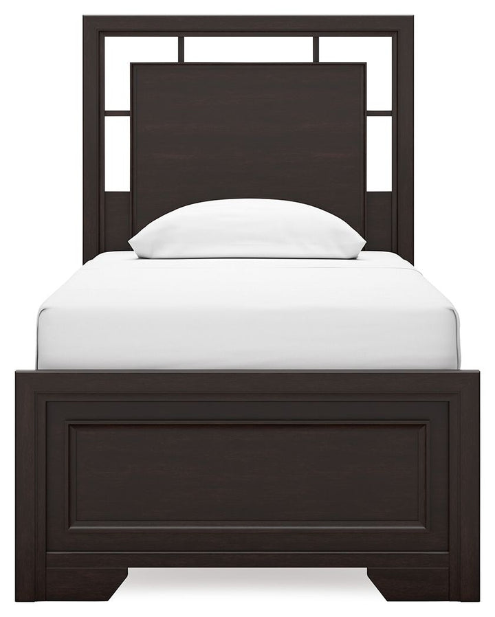 Covetown - Twin Panel Bed - Dark Brown by Ashley Furniture product image