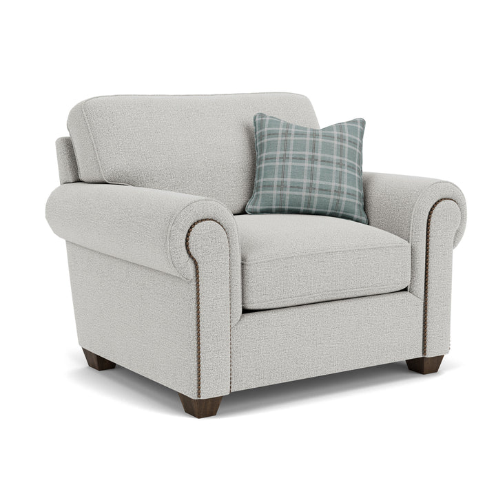 Carson Fabric Chair, Nailhead Trim Light Gray