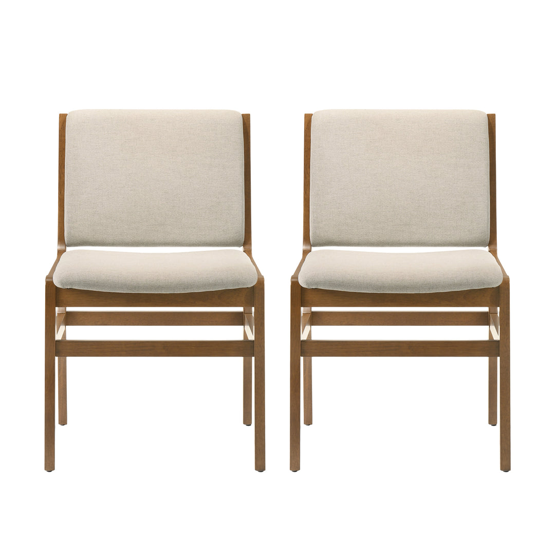 Upholstered Rubberwood Dining Chair – Wheat (Set of 2)