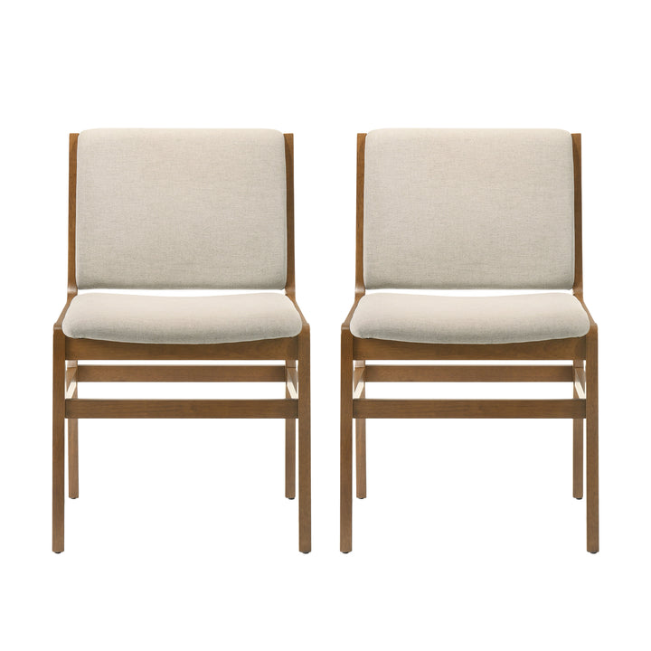 Upholstered Rubberwood Dining Chair – Wheat (Set of 2)