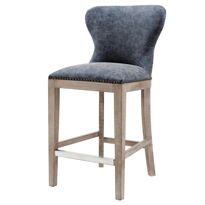 Dorsey Faux Leather Counter Stool Drift Wood Legs - Nubuck Charcoal