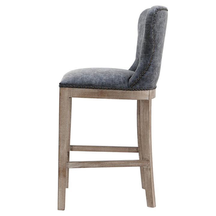 Dorsey Faux Leather Counter Stool Drift Wood Legs - Nubuck Charcoal - view 5