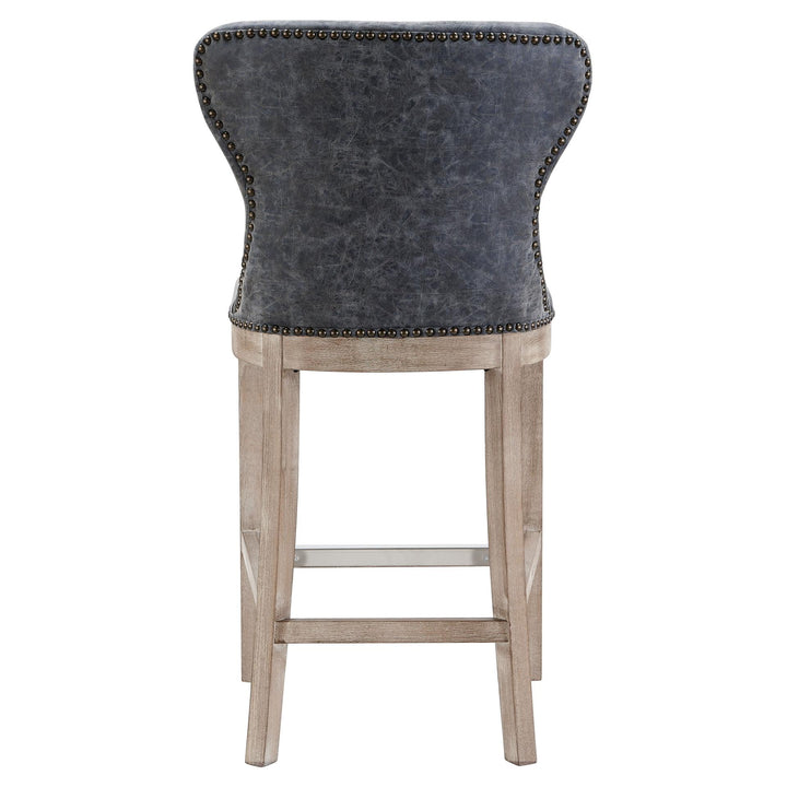 Dorsey Faux Leather Counter Stool Drift Wood Legs - Nubuck Charcoal - view 6
