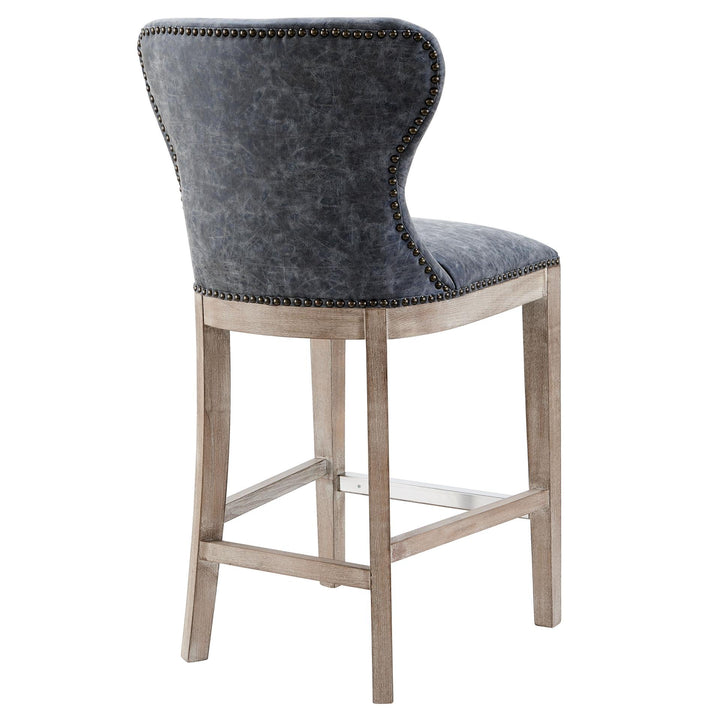 Dorsey Faux Leather Counter Stool Drift Wood Legs - Nubuck Charcoal - view 7