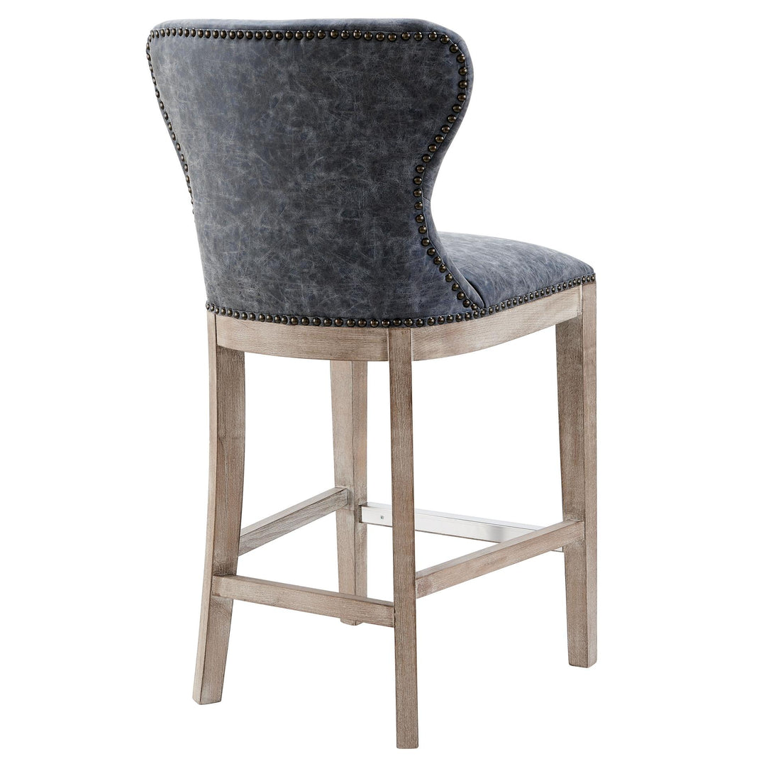 Dorsey Faux Leather Counter Stool Drift Wood Legs - Nubuck Charcoal - view 7