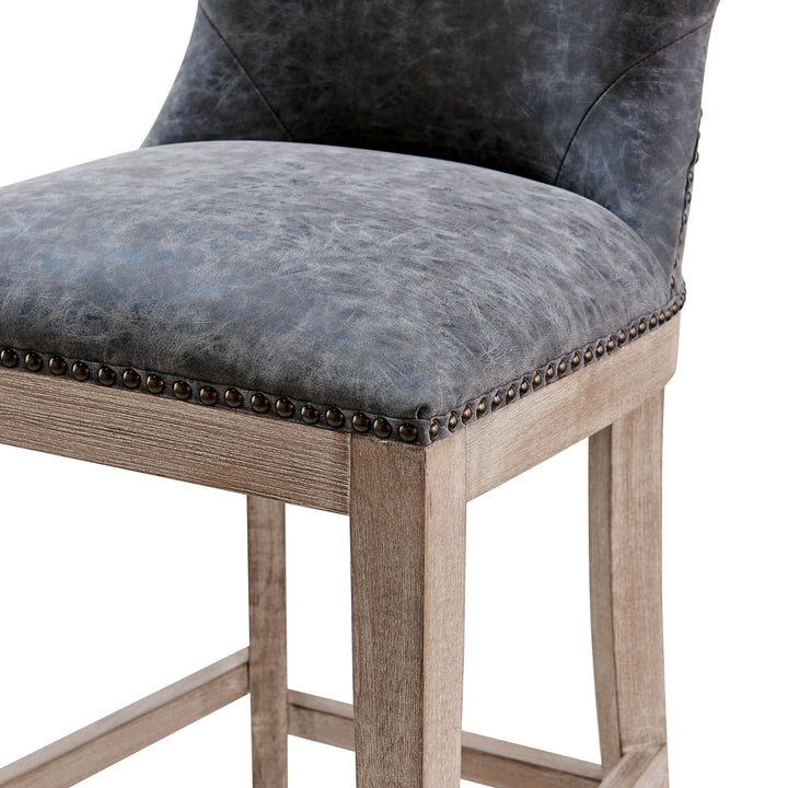 Dorsey Faux Leather Counter Stool Drift Wood Legs - Nubuck Charcoal - view 8