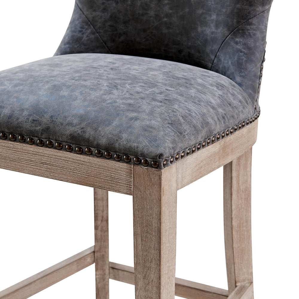 Dorsey Faux Leather Counter Stool Drift Wood Legs - Nubuck Charcoal - view 8