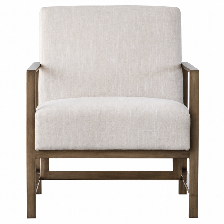 Francis Linen Accent Arm Chair - Shortbread - view 8