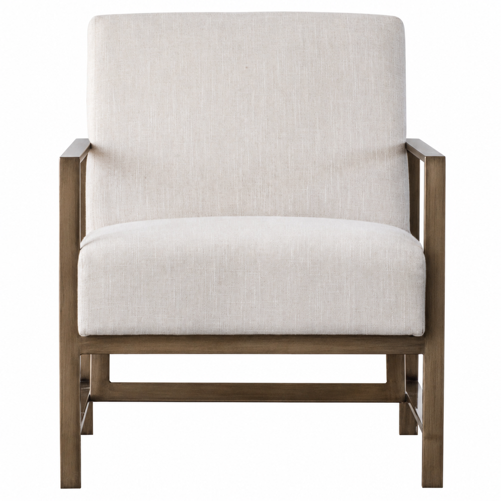 Francis Linen Accent Arm Chair - Shortbread - view 8