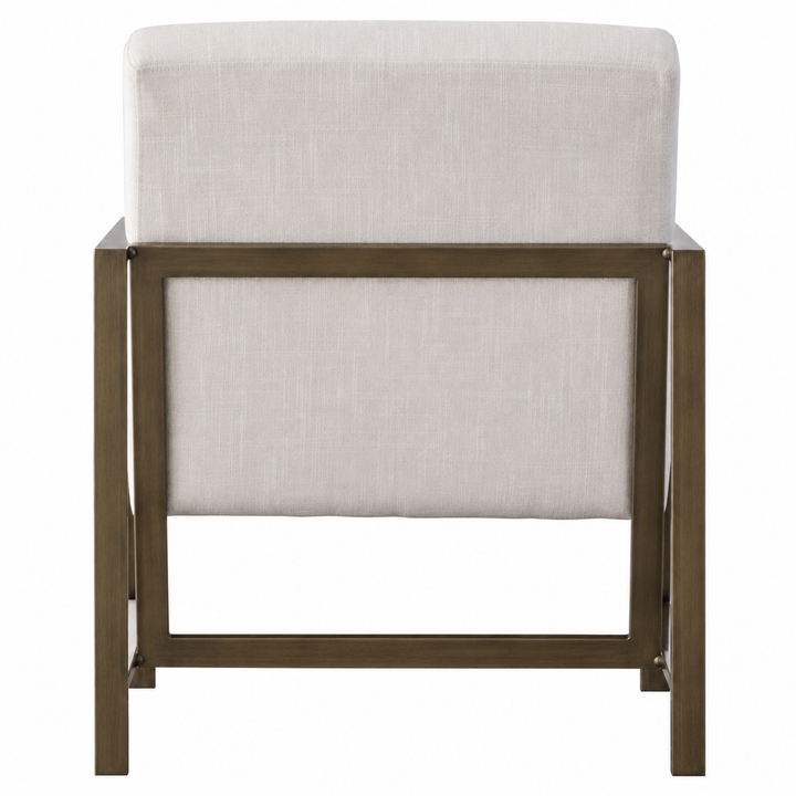 Francis Linen Accent Arm Chair - Shortbread - view 10