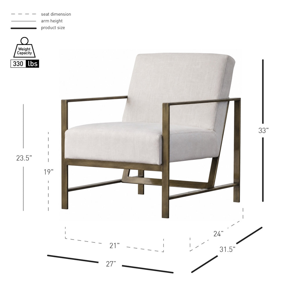 Francis Linen Accent Arm Chair - Shortbread - view 2