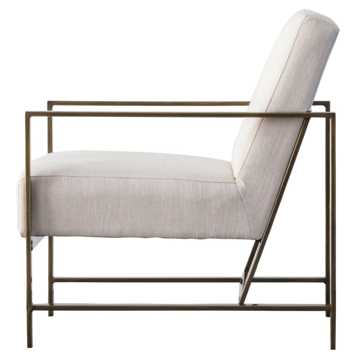Francis Linen Accent Arm Chair - Shortbread - view 9