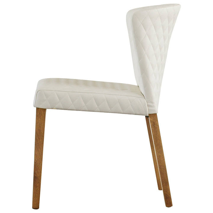 Albie Diamond Stitching Faux Leather Dining Side Chair - Danburry Off-White - view 5