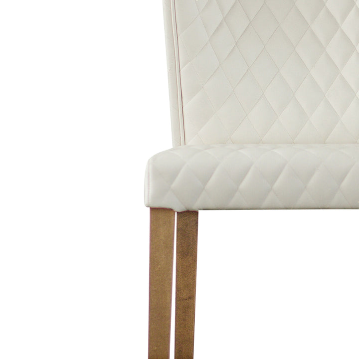 Albie Diamond Stitching Faux Leather Dining Side Chair - Danburry Off-White - view 8