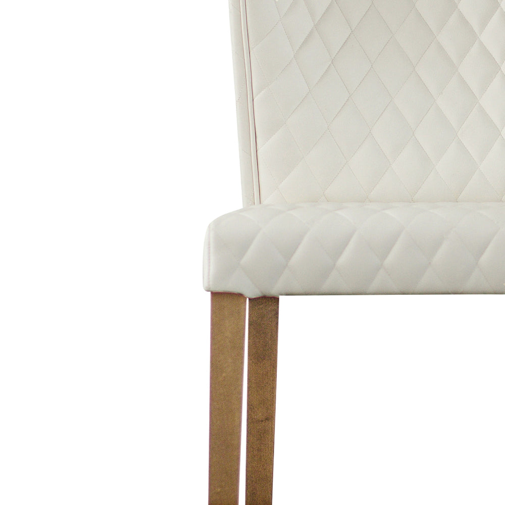 Albie Diamond Stitching Faux Leather Dining Side Chair - Danburry Off-White - view 8