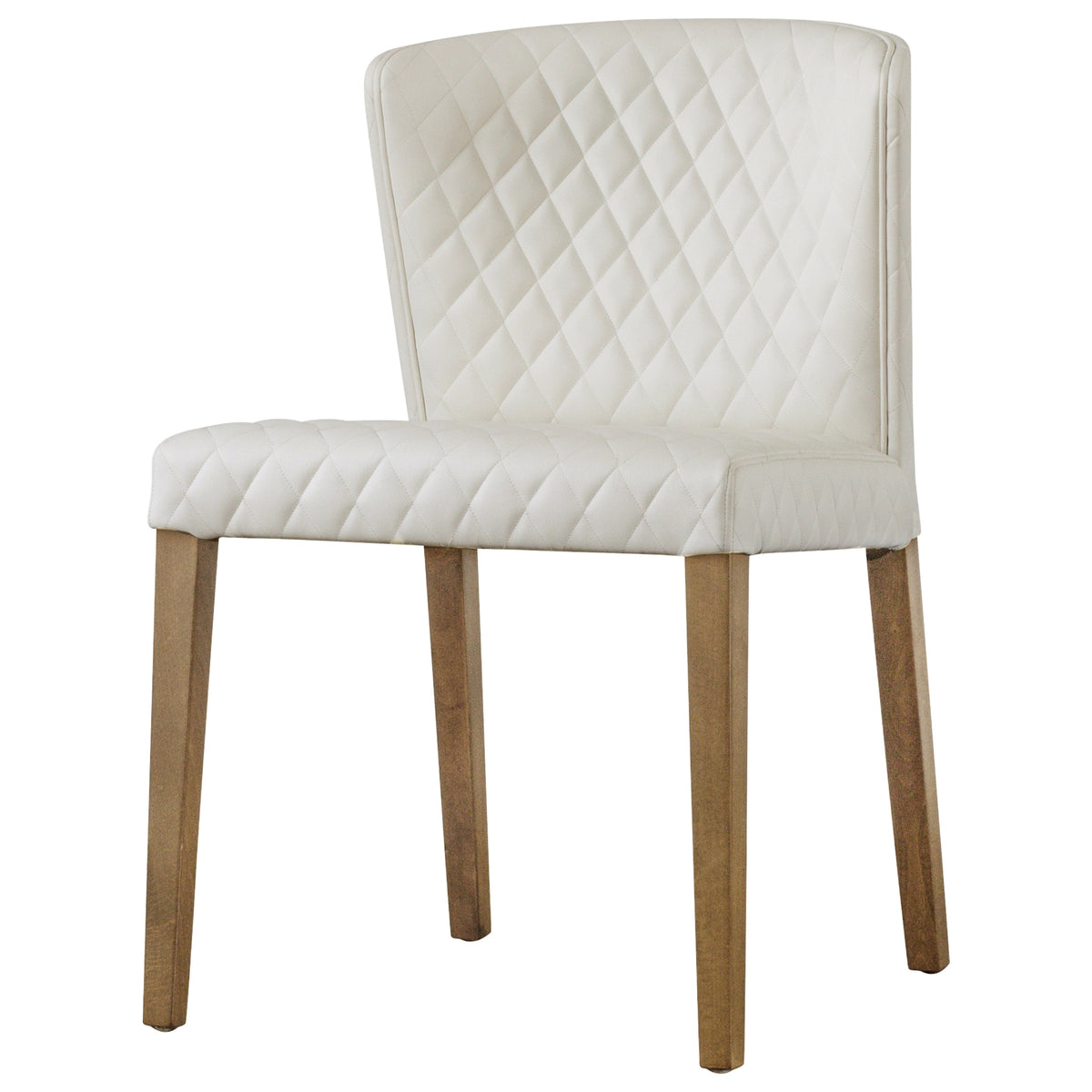 Albie Diamond Stitching Faux Leather Dining Side Chair - Danburry Off-White