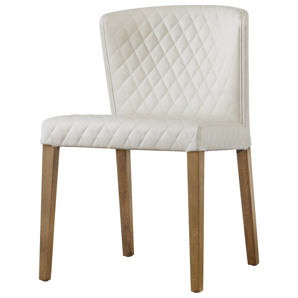 Albie Diamond Stitching Faux Leather Dining Side Chair - Danburry Off-White