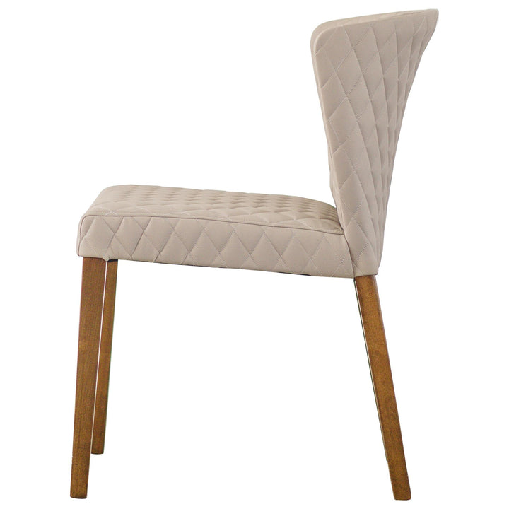 Albie Diamond Stitching Faux Leather Dining Side Chair - Danburry Dune - view 5