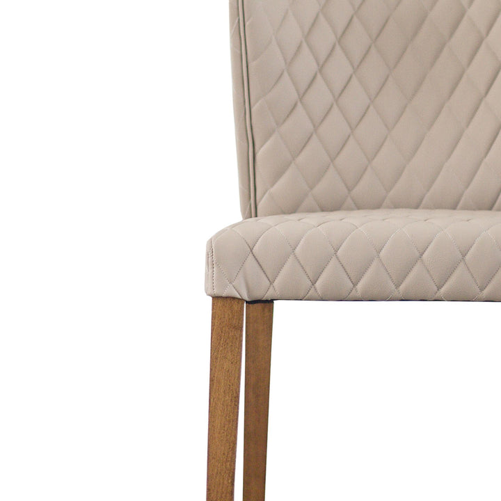 Albie Diamond Stitching Faux Leather Dining Side Chair - Danburry Dune - view 8