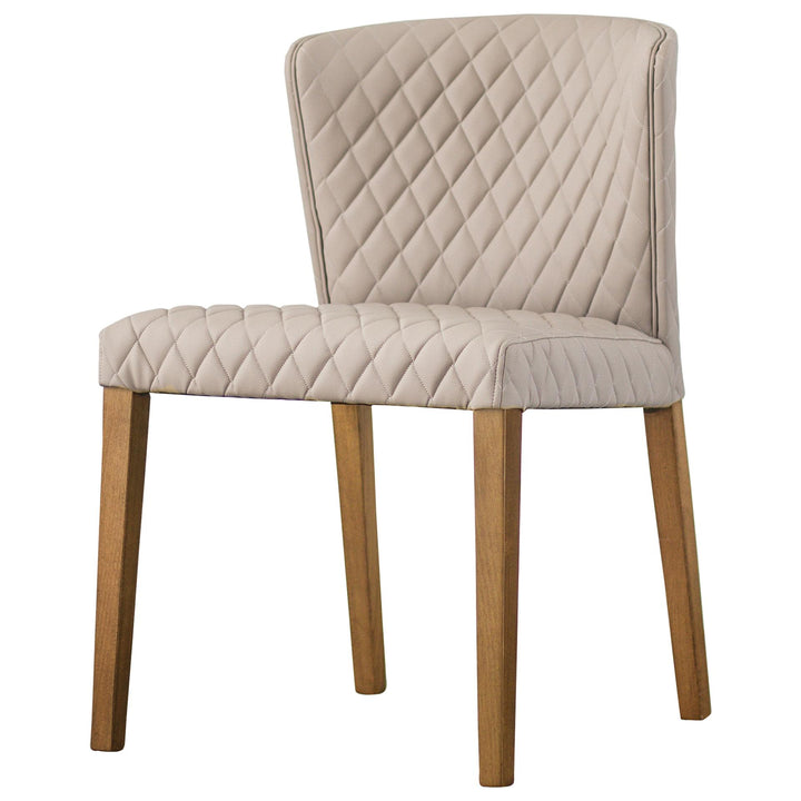 Albie Diamond Stitching Faux Leather Dining Side Chair - Danburry Dune