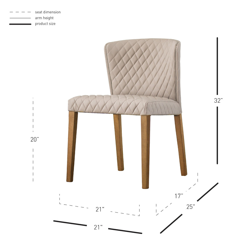 Albie Diamond Stitching Faux Leather Dining Side Chair - Danburry Dune - view 2