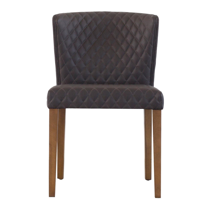 Albie Diamond Stitching Faux Leather Dining Side Chair - Danburry Cocoa Gray - view 4