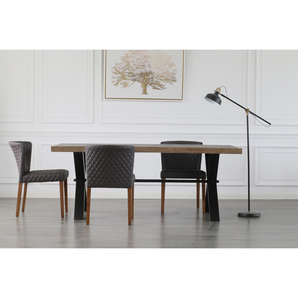 Albie Diamond Stitching Faux Leather Dining Side Chair - Danburry Cocoa Gray - view 3