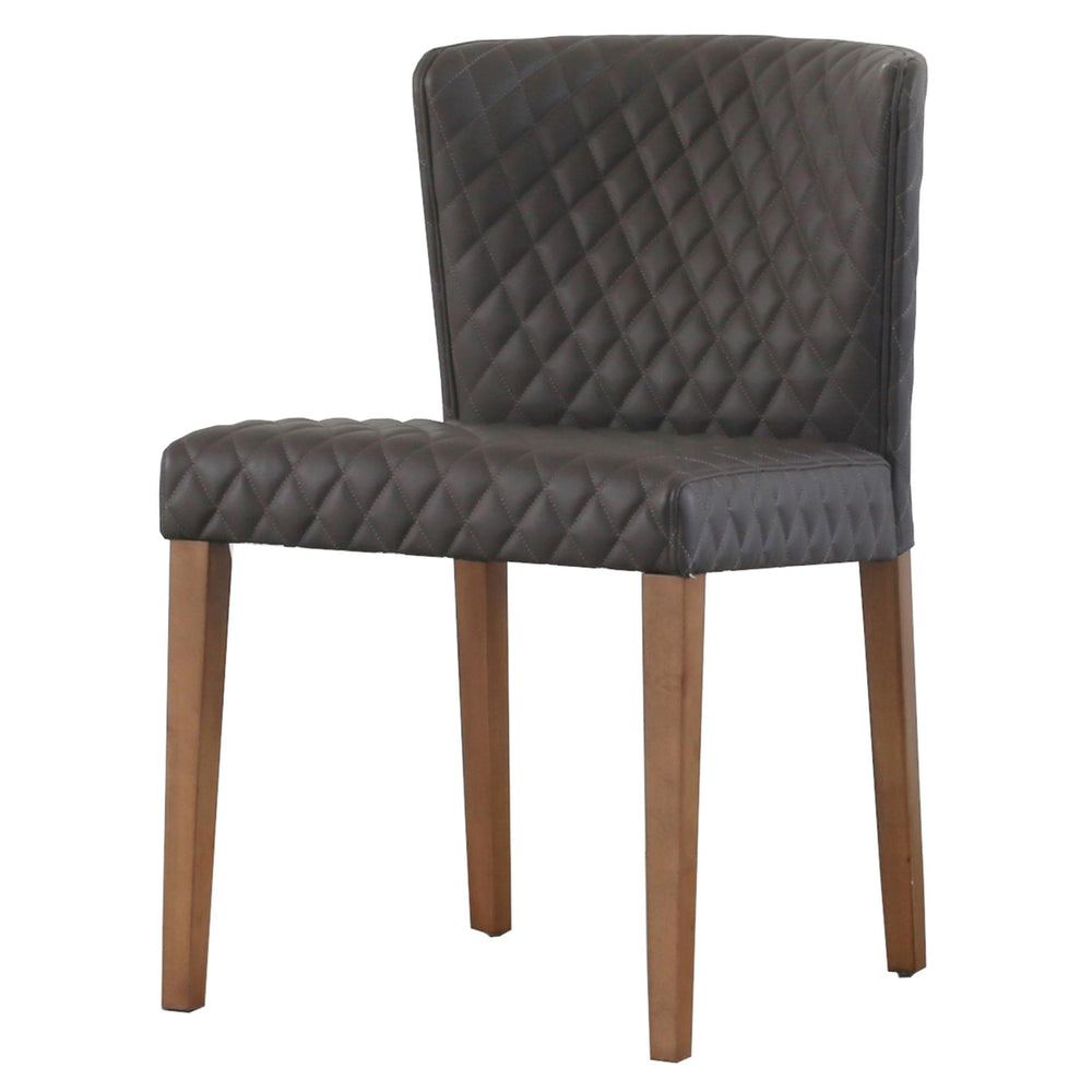 Albie Diamond Stitching Faux Leather Dining Side Chair - Danburry Cocoa Gray