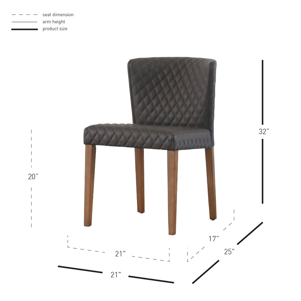 Albie Diamond Stitching Faux Leather Dining Side Chair - Danburry Cocoa Gray - view 2