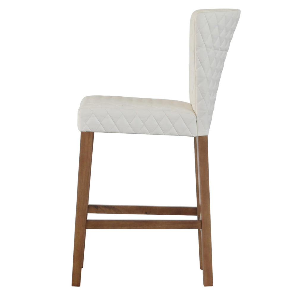 Albie Diamond Stitching Faux Leather Counter Stool - Danburry Off-White - view 6