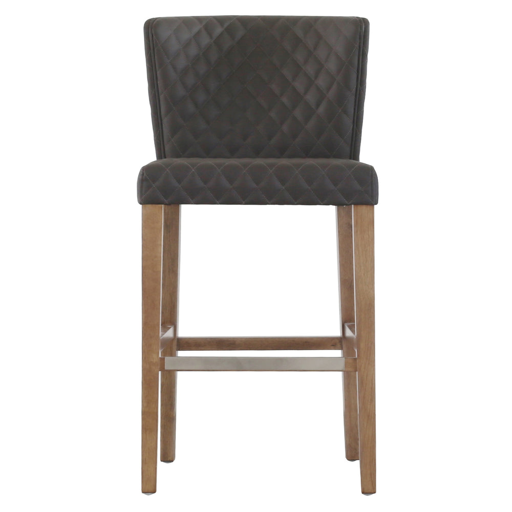 Albie Diamond Stitching Faux Leather Counter Stool - Danburry Cocoa Gray - view 6