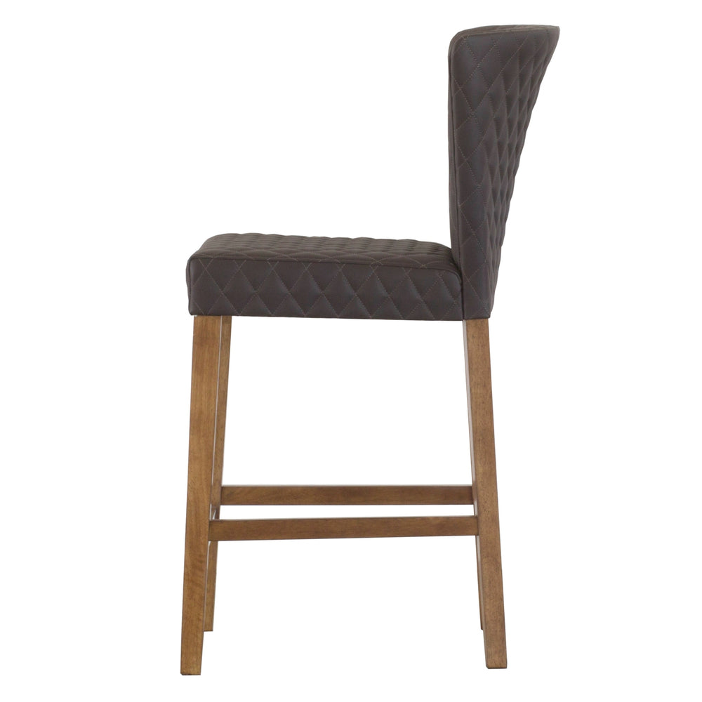 Albie Diamond Stitching Faux Leather Counter Stool - Danburry Cocoa Gray - view 7