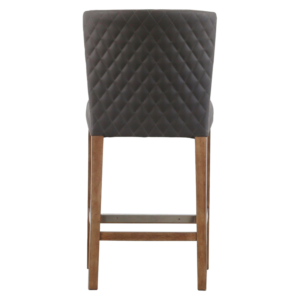 Albie Diamond Stitching Faux Leather Counter Stool - Danburry Cocoa Gray - view 8